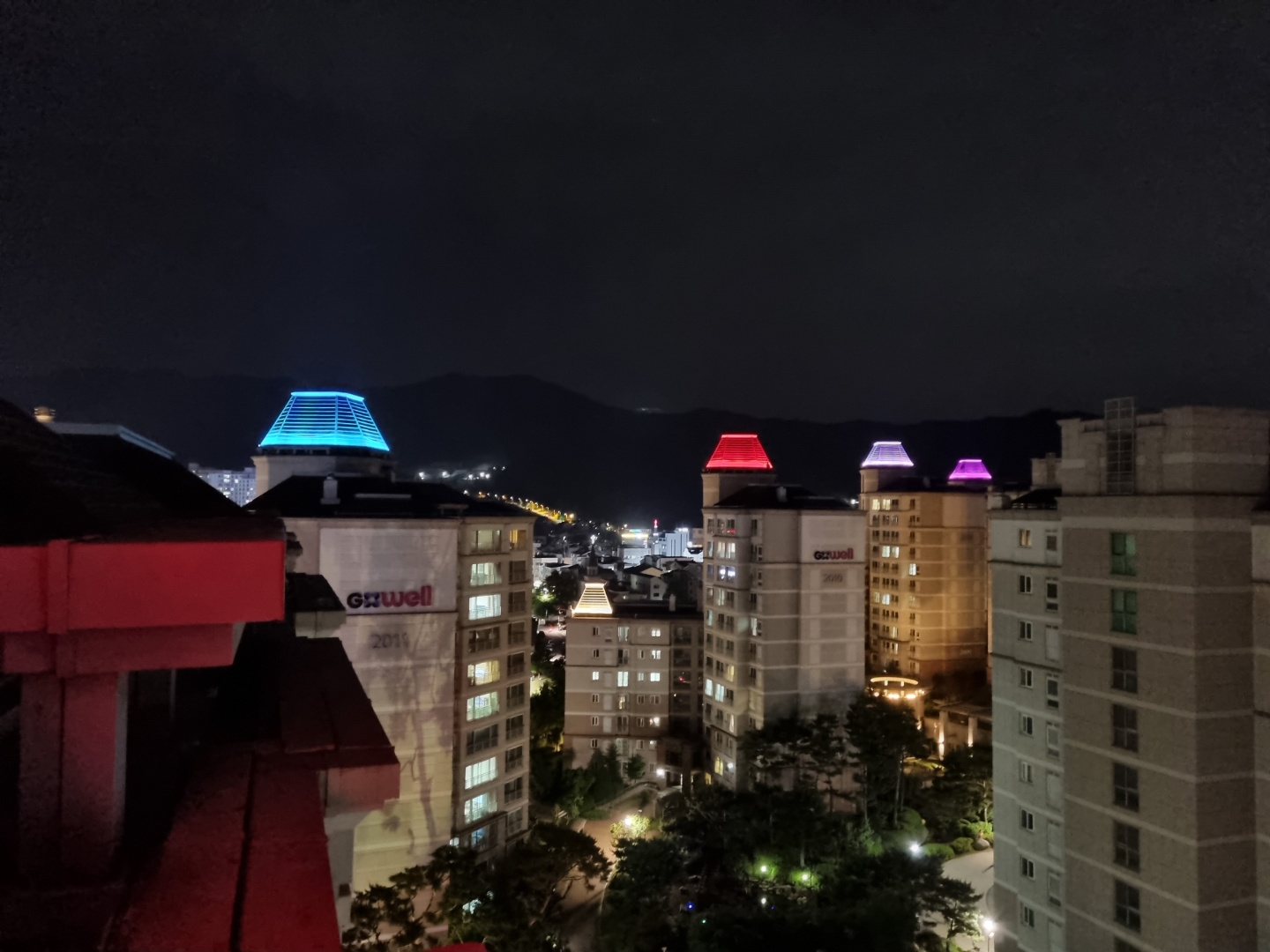 대구 제로조명 지붕 아파트 경관조명 라인투광기 라인조명