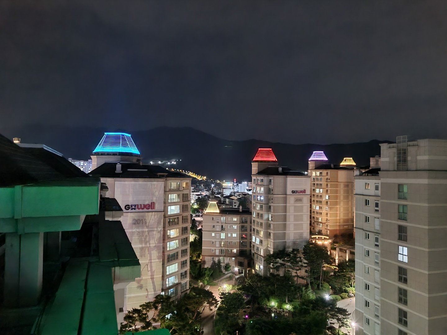 대구 제로조명 지붕 아파트 경관조명 라인투광기 라인조명