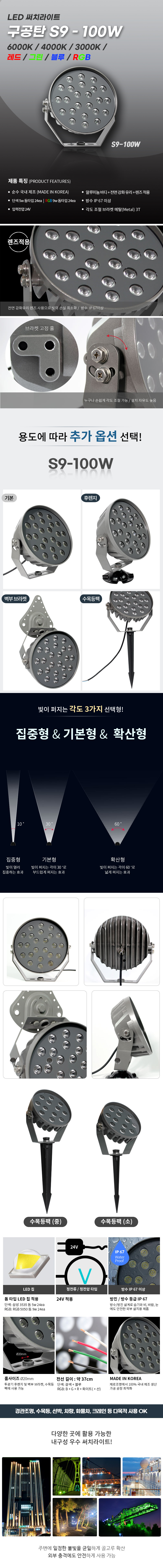 제로조명 구공탄 S9-100w 투광기